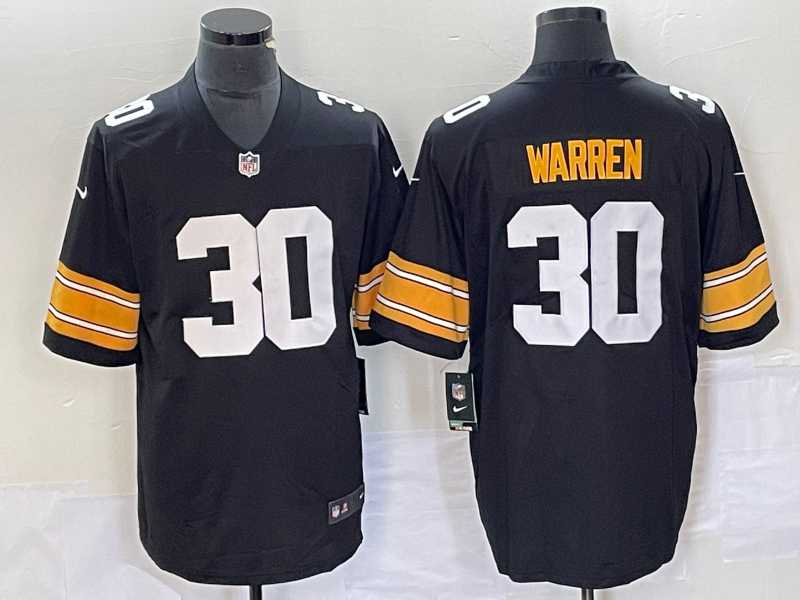 Men & Women & Youth Pittsburgh Steelers #30 Jaylen Warren Black 2023 FUSE Vapor Limited Stitched Throwback Jersey->san francisco 49ers->NFL Jersey